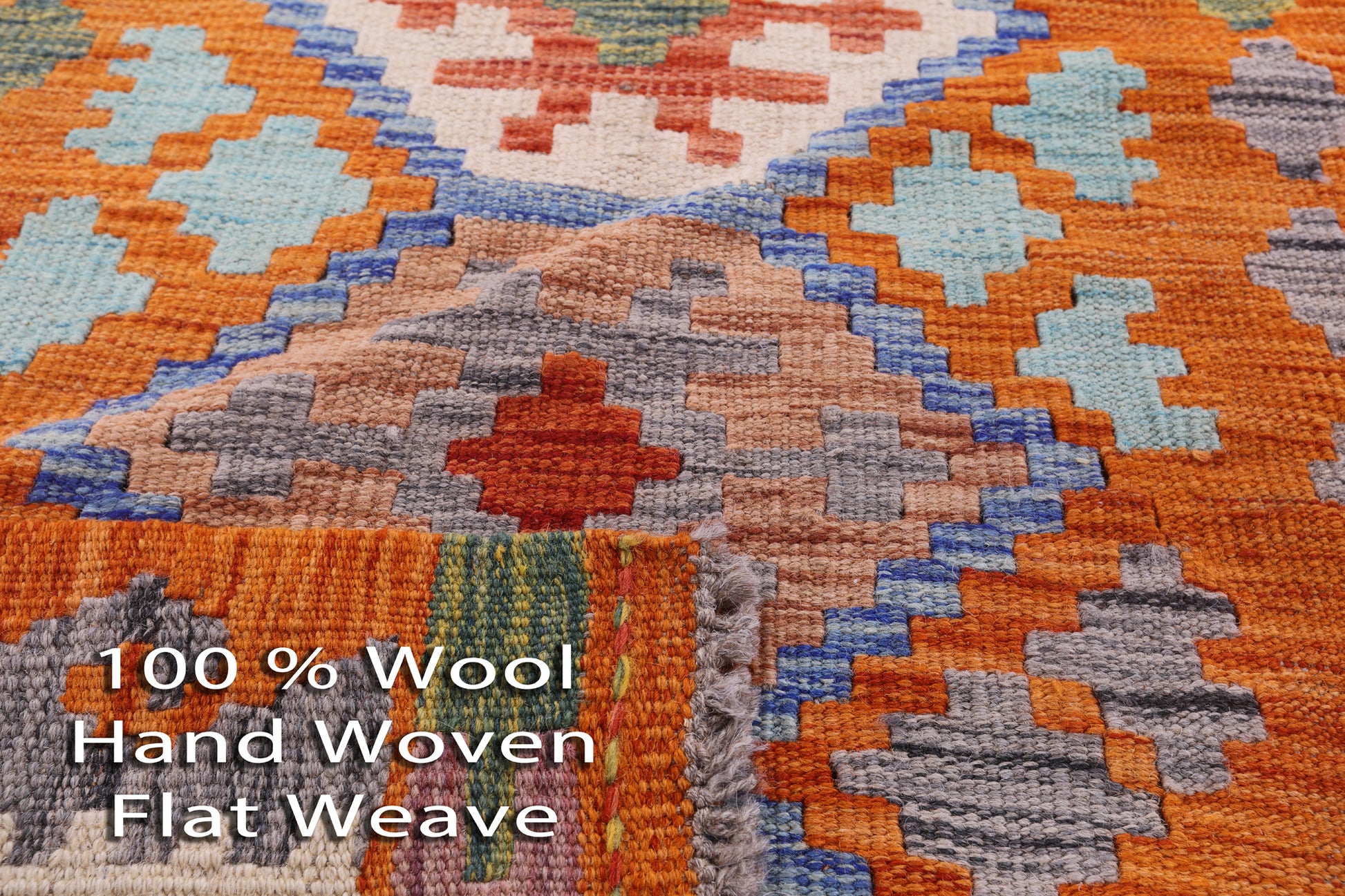 Reversible Kilim Flat Weave Wool On Wool Runner Rug - 2' 7" X 9' 9" - Golden Nile