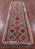 Reversible Kilim Flat Weave Wool On Wool Runner Rug - 2' 8" X 9' 11" - Golden Nile