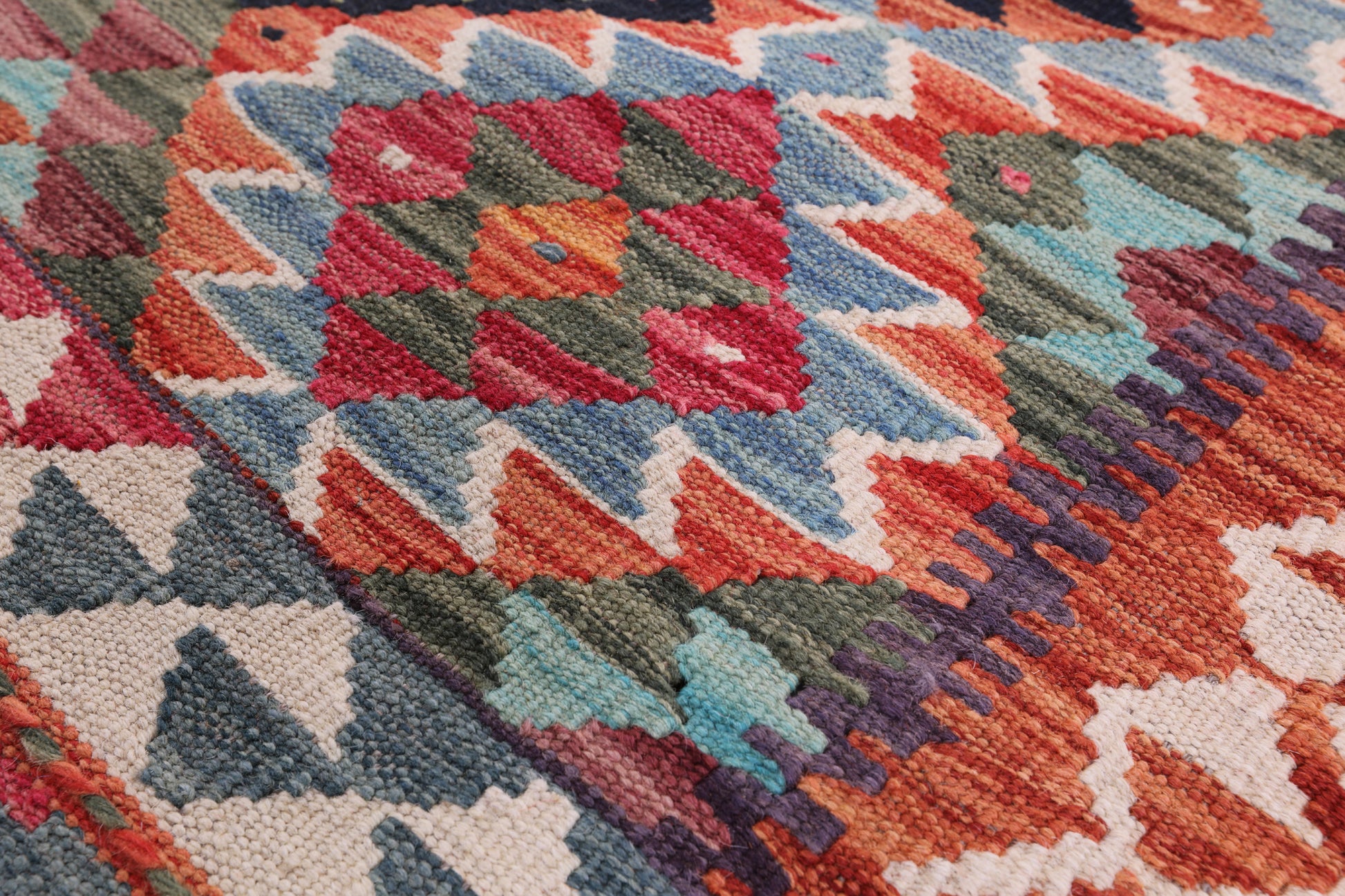 Reversible Kilim Flat Weave Wool On Wool Runner Rug - 2' 8" X 9' 11" - Golden Nile