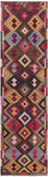 Reversible Kilim Flat Weave Wool On Wool Runner Rug - 3' 7" X 12' 7" - Golden Nile