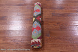 Reversible Kilim Flat Weave Wool On Wool Runner Rug - 3' 7" X 12' 7" - Golden Nile