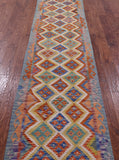Reversible Kilim Flat Weave Wool On Wool Runner Rug - 2' 9" X 13' 0" - Golden Nile
