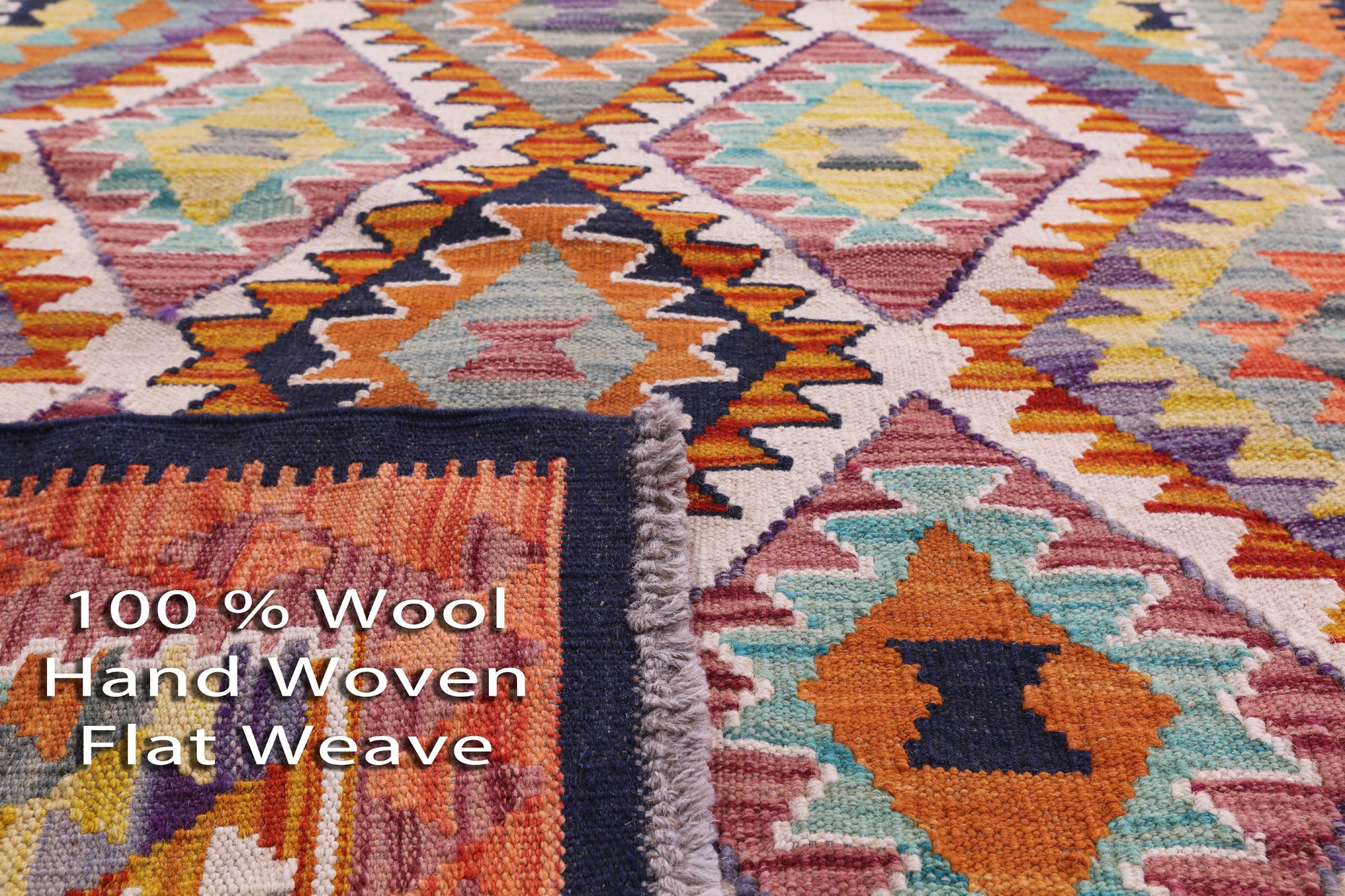 Reversible Kilim Flat Weave Wool On Wool Runner Rug - 2' 10" X 13' 2" - Golden Nile
