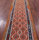 Reversible Kilim Flat Weave Wool On Wool Runner Rug - 2' 9" X 13' 4" - Golden Nile