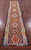 Reversible Kilim Flat Weave Wool On Wool Runner Rug - 2' 7" X 13' 3" - Golden Nile