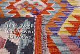 Reversible Kilim Flat Weave Wool On Wool Runner Rug - 2' 7" X 13' 3" - Golden Nile