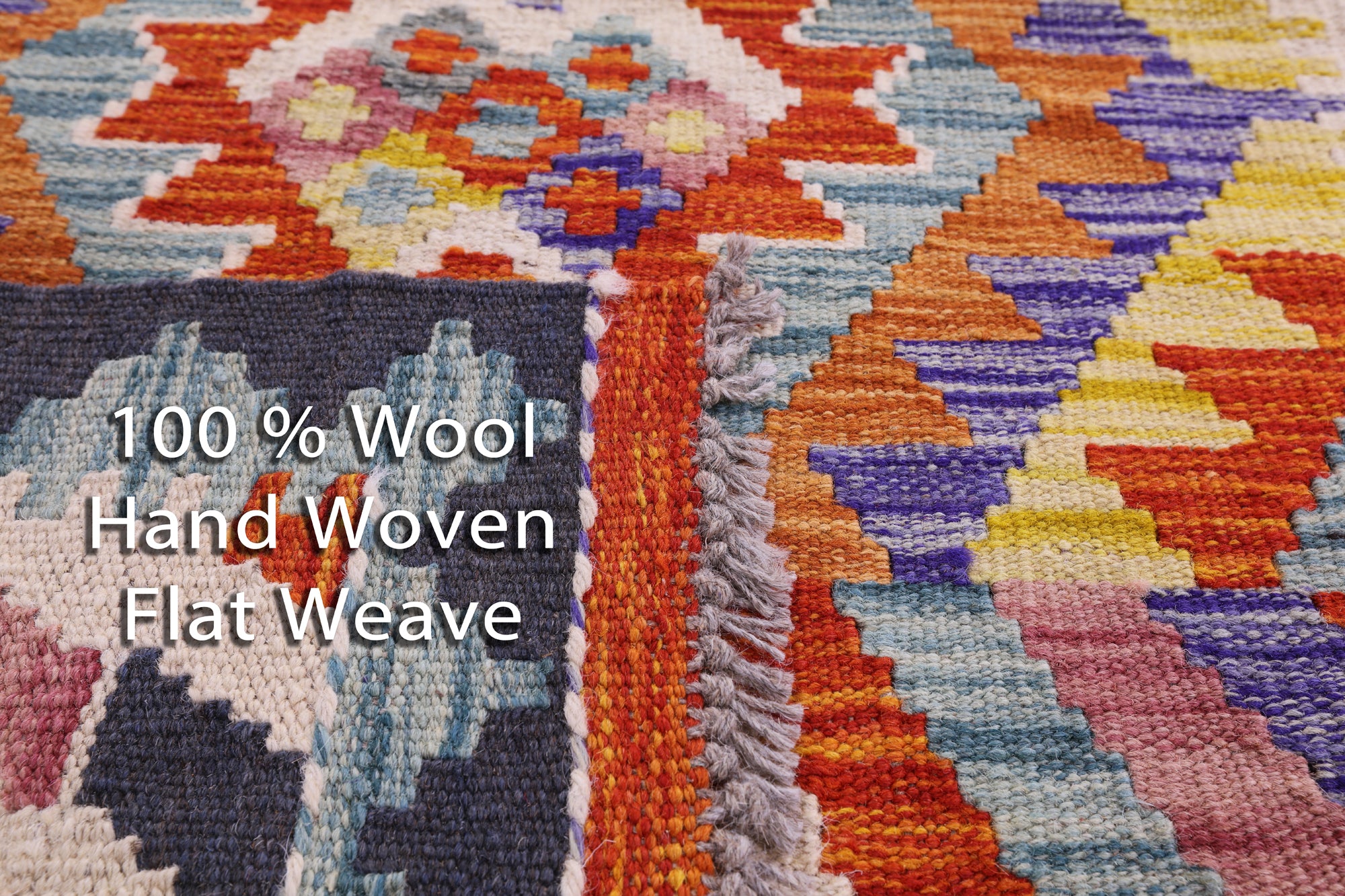 Reversible Kilim Flat Weave Wool On Wool Runner Rug - 2' 7" X 13' 3" - Golden Nile