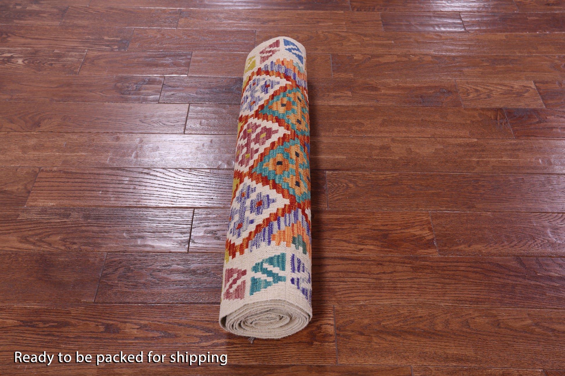 Reversible Kilim Flat Weave Wool On Wool Runner Rug - 2' 9" X 12' 10" - Golden Nile