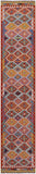 Reversible Kilim Flat Weave Wool On Wool Runner Rug - 2' 7" X 13' 2" - Golden Nile
