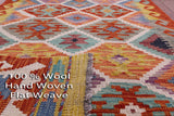 Reversible Kilim Flat Weave Wool On Wool Runner Rug - 2' 7" X 13' 2" - Golden Nile