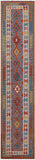 Reversible Kilim Flat Weave Wool On Wool Runner Rug - 2' 6" X 13' 0" - Golden Nile