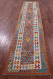 Reversible Kilim Flat Weave Wool On Wool Runner Rug - 2' 6" X 13' 0" - Golden Nile
