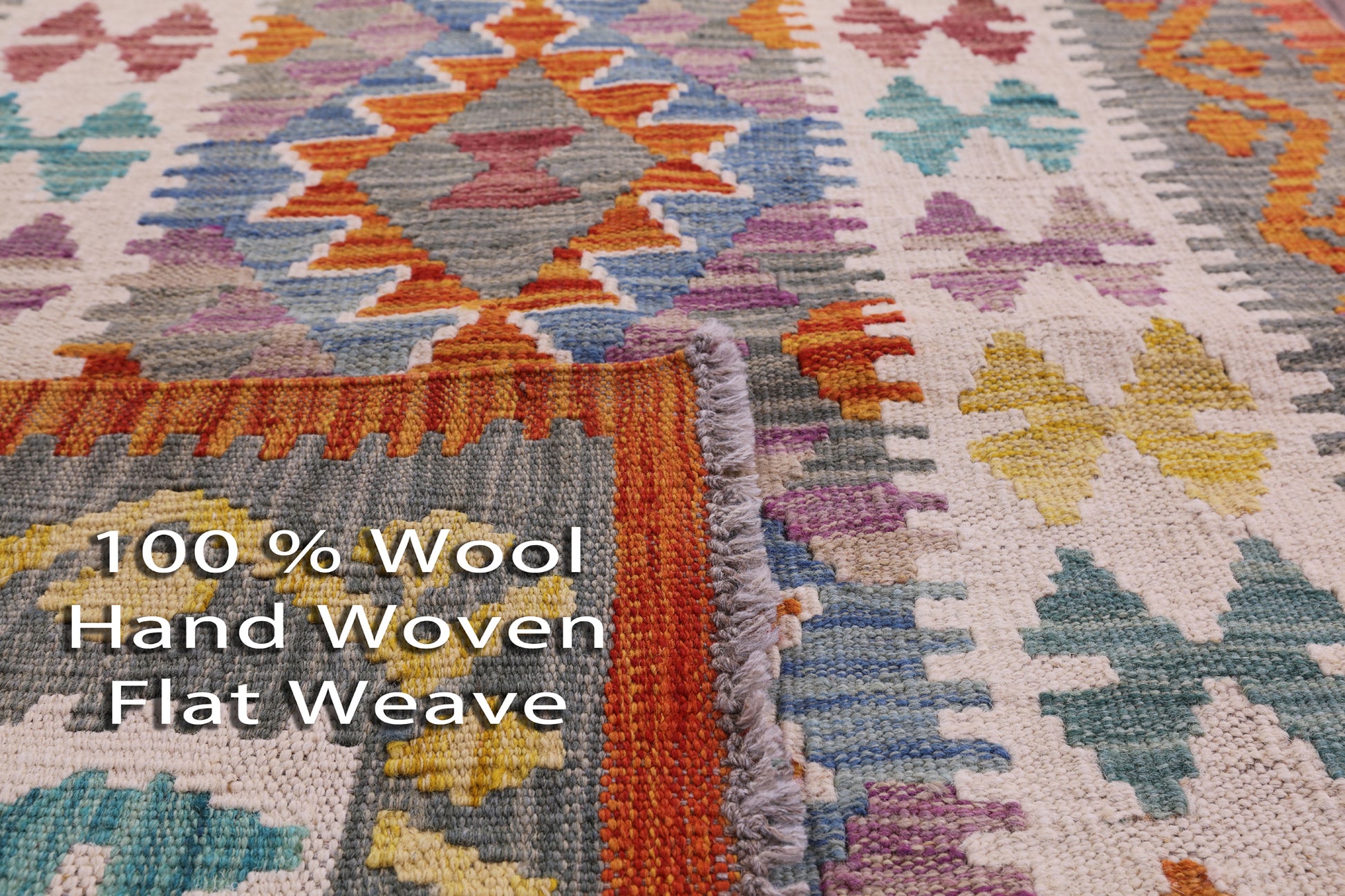 Reversible Kilim Flat Weave Wool On Wool Runner Rug - 2' 6" X 13' 0" - Golden Nile