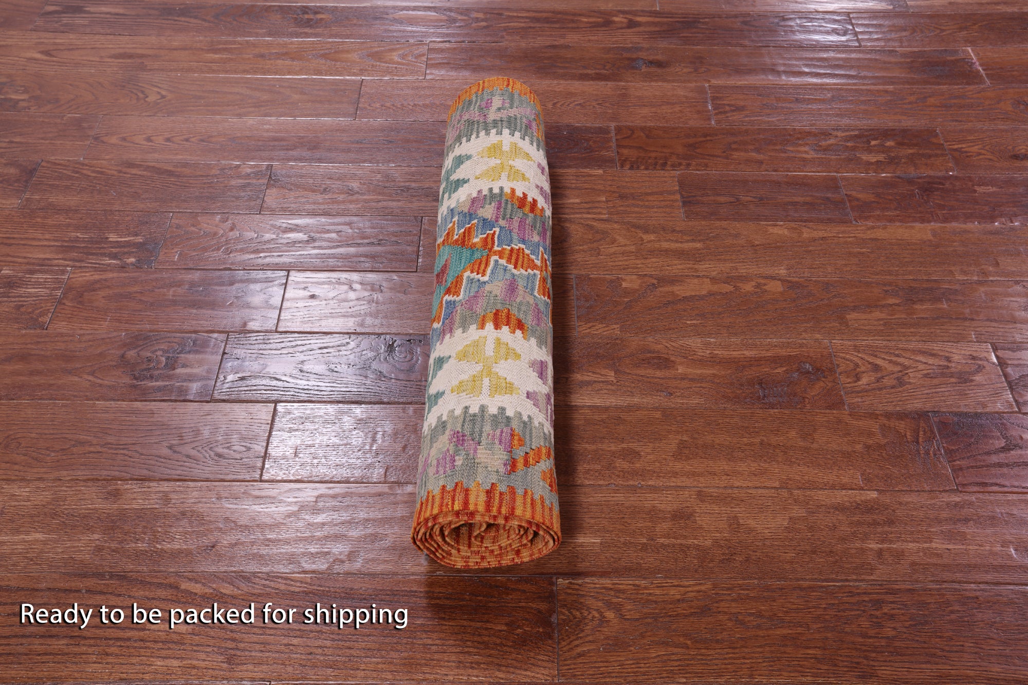 Reversible Kilim Flat Weave Wool On Wool Runner Rug - 2' 6" X 13' 0" - Golden Nile