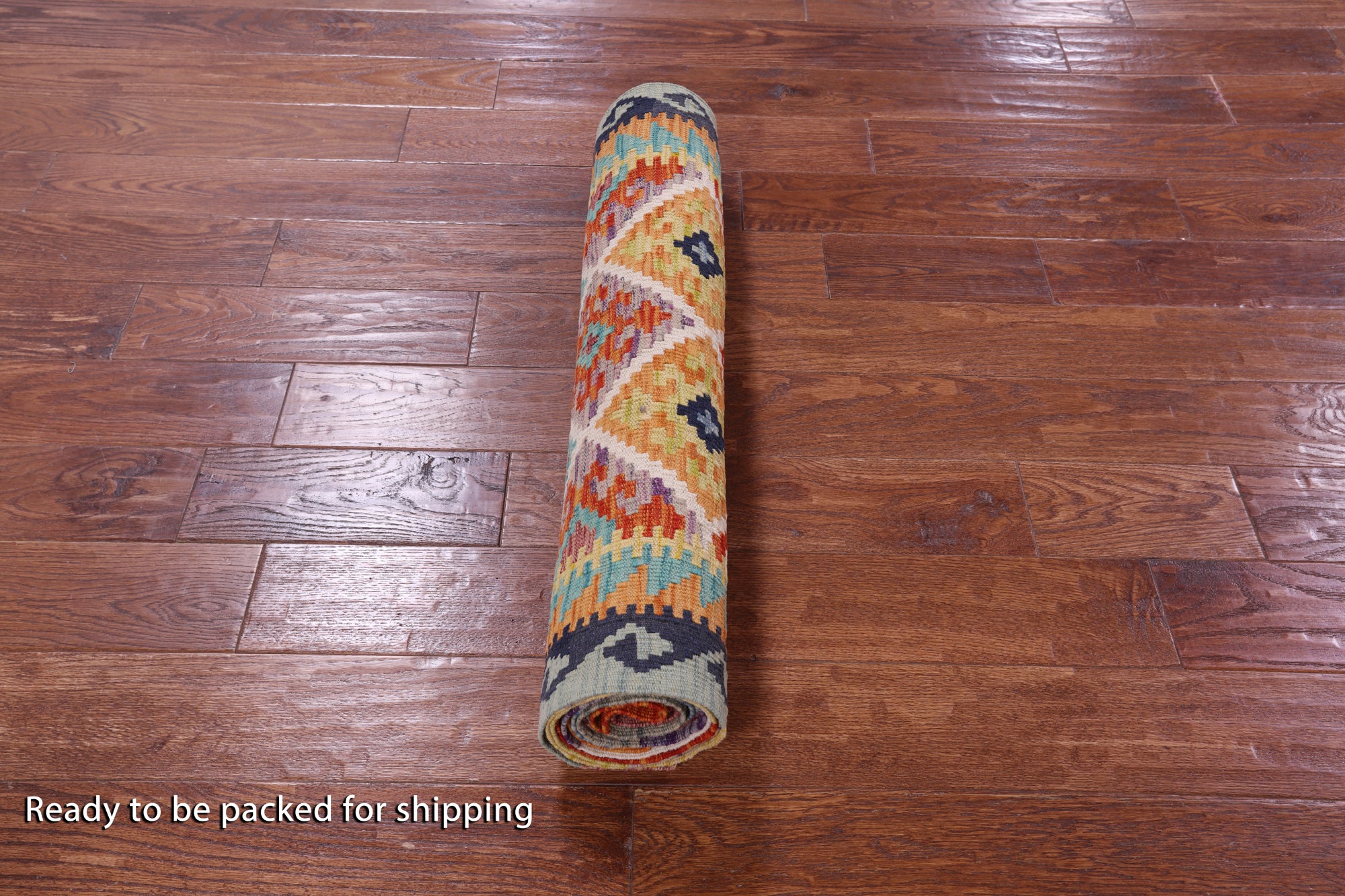 Reversible Kilim Flat Weave Wool On Wool Runner Rug - 2' 9" X 13' 1" - Golden Nile