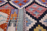 Reversible Kilim Flat Weave Wool On Wool Runner Rug - 2' 7" X 12' 7" - Golden Nile