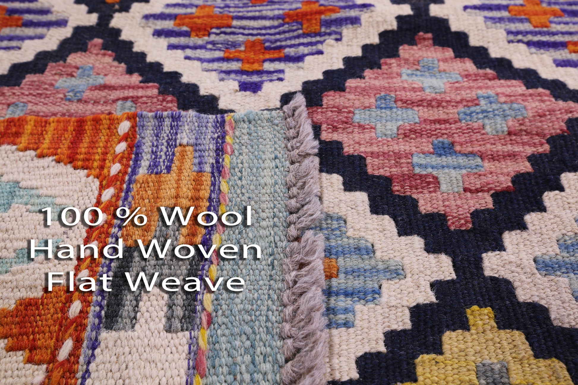 Reversible Kilim Flat Weave Wool On Wool Runner Rug - 2' 7" X 12' 7" - Golden Nile