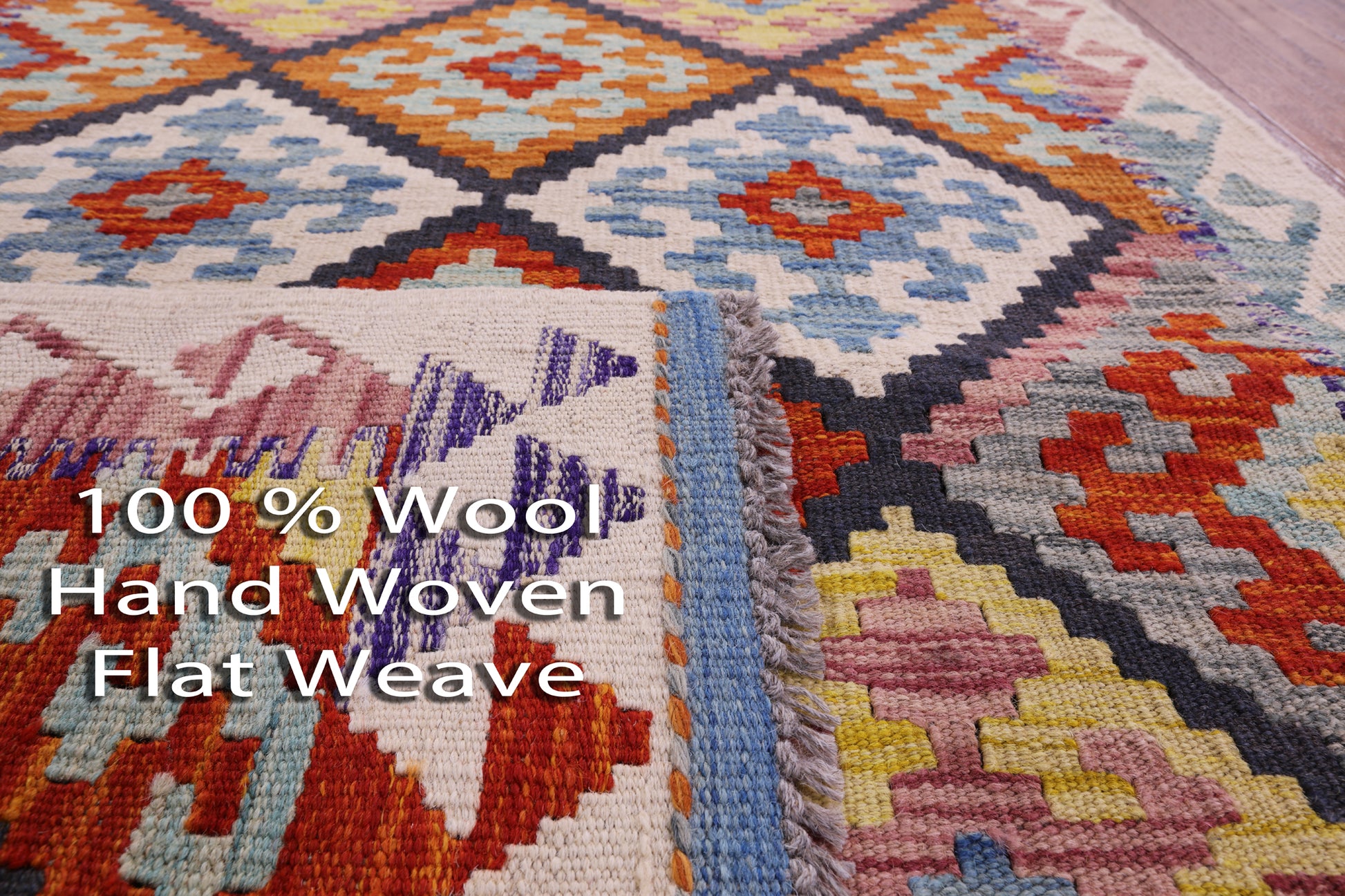Reversible Kilim Flat Weave Wool On Wool Runner Rug - 2' 9" X 12' 10" - Golden Nile