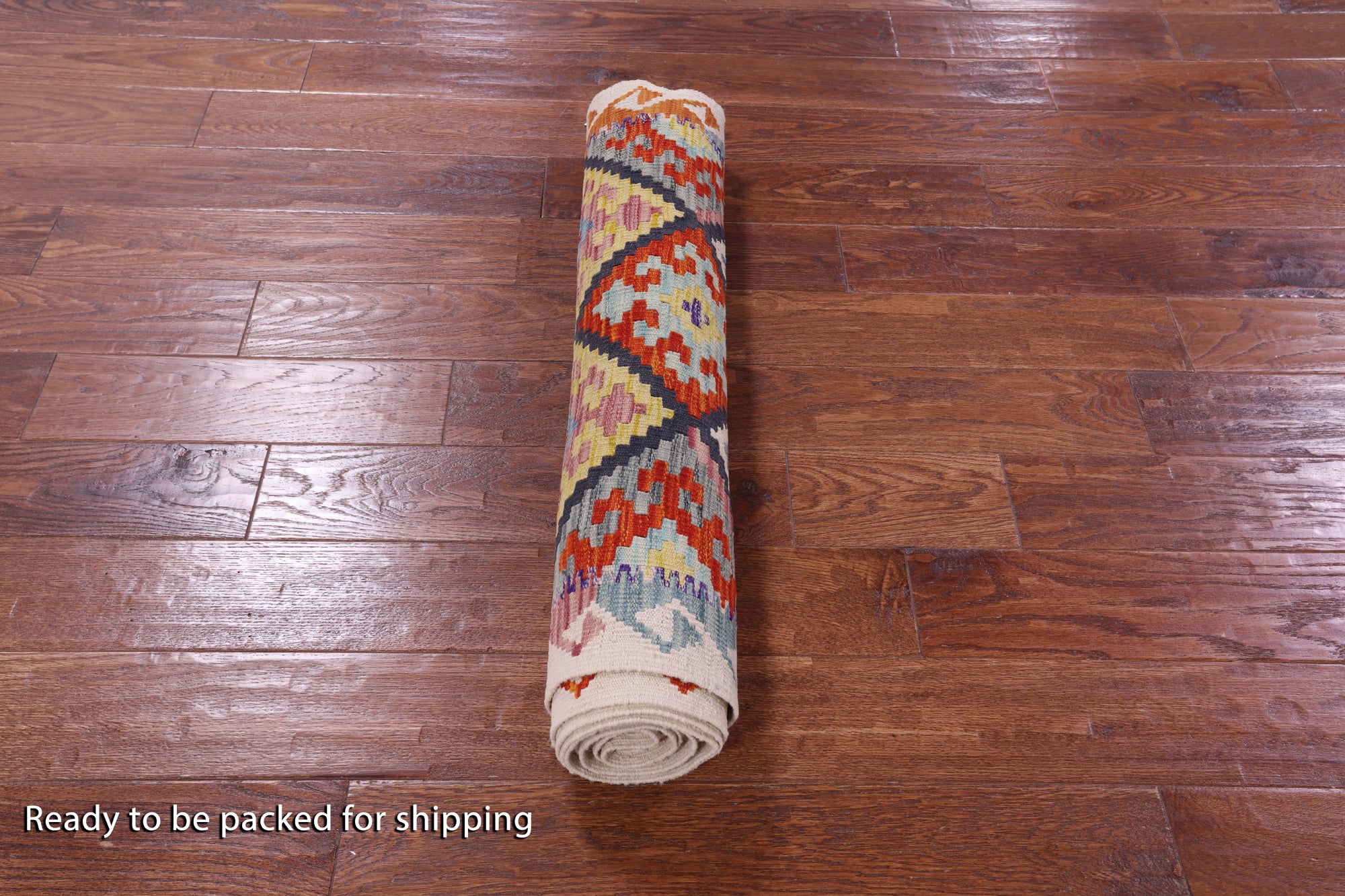 Reversible Kilim Flat Weave Wool On Wool Runner Rug - 2' 9" X 12' 10" - Golden Nile