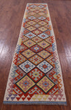 Reversible Kilim Flat Weave Wool On Wool Runner Rug - 2' 9" X 12' 10" - Golden Nile