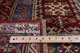 Red Super Kazak Hand Knotted Wool Rug - 4' 0" X 6' 1" - Golden Nile