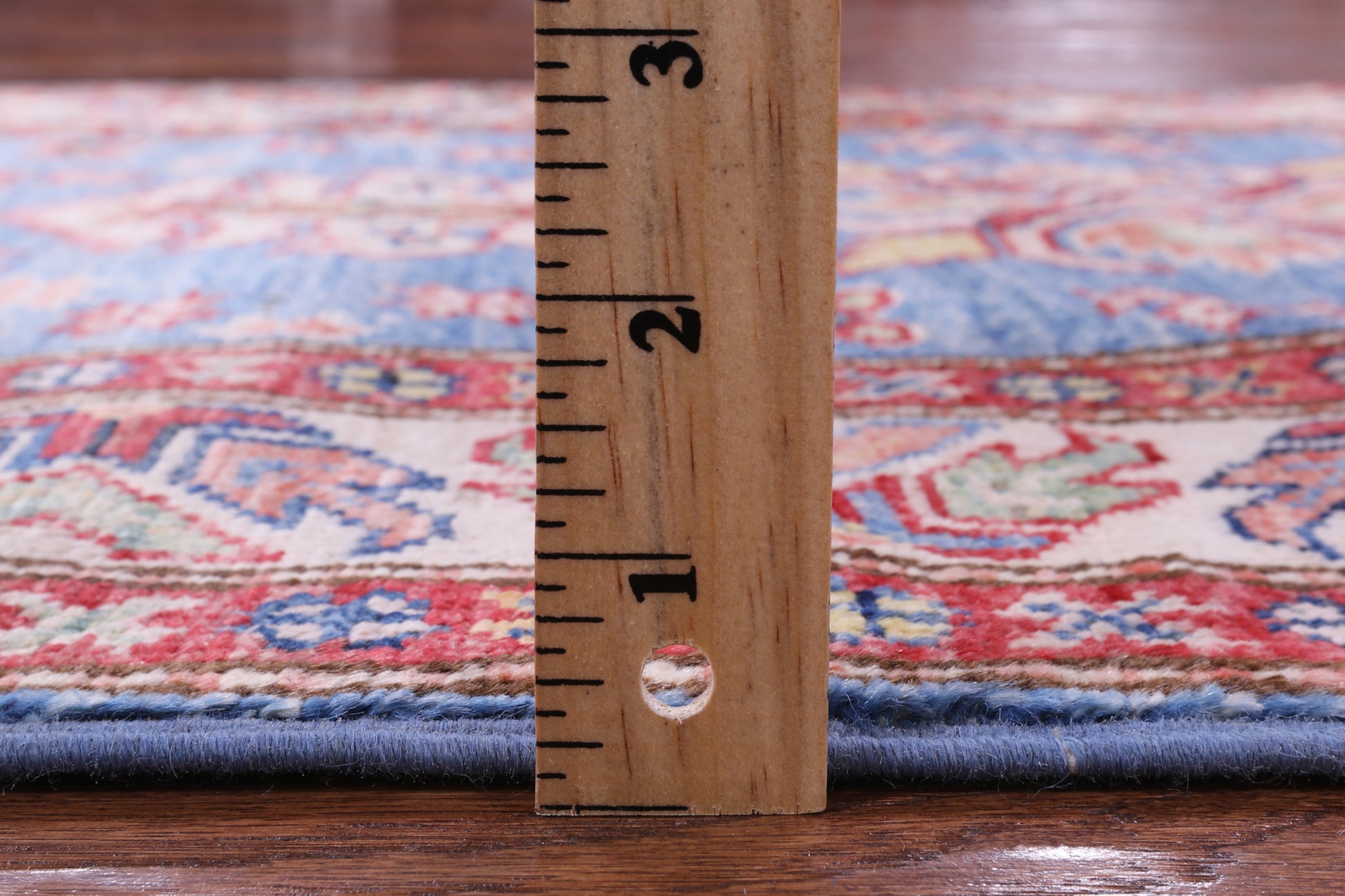 Blue Super Kazak Handmade Wool Runner Rug - 2' 6" X 7' 8" - Golden Nile