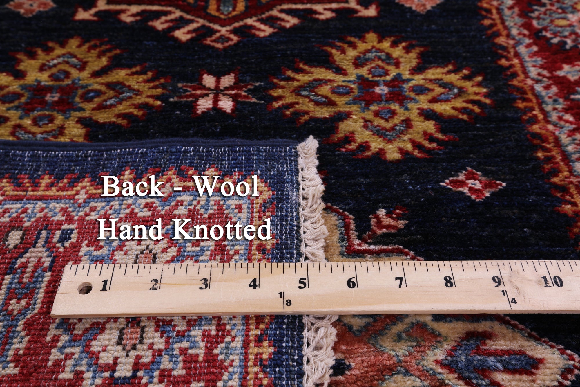 Blue Super Kazak Hand Knotted Wool Runner Rug - 2' 9" X 9' 11" - Golden Nile