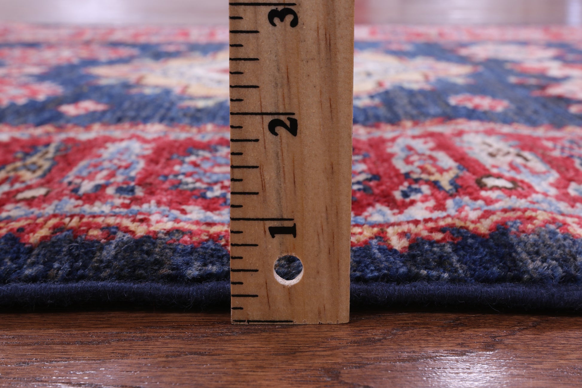 Blue Super Kazak Hand Knotted Wool Runner Rug - 2' 9" X 9' 11" - Golden Nile
