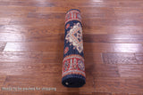 Blue Super Kazak Hand Knotted Wool Runner Rug - 2' 9" X 9' 11" - Golden Nile