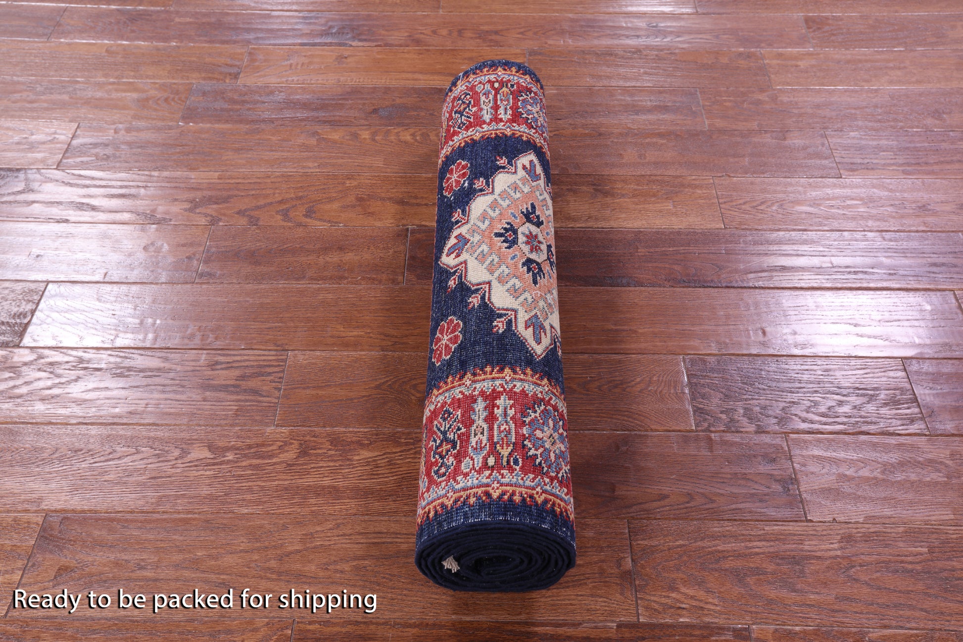 Blue Super Kazak Hand Knotted Wool Runner Rug - 2' 9" X 9' 11" - Golden Nile