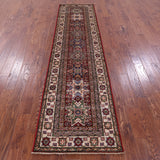 Red Super Kazak Hand Knotted Wool Runner Rug - 2' 7" X 10' 2" - Golden Nile