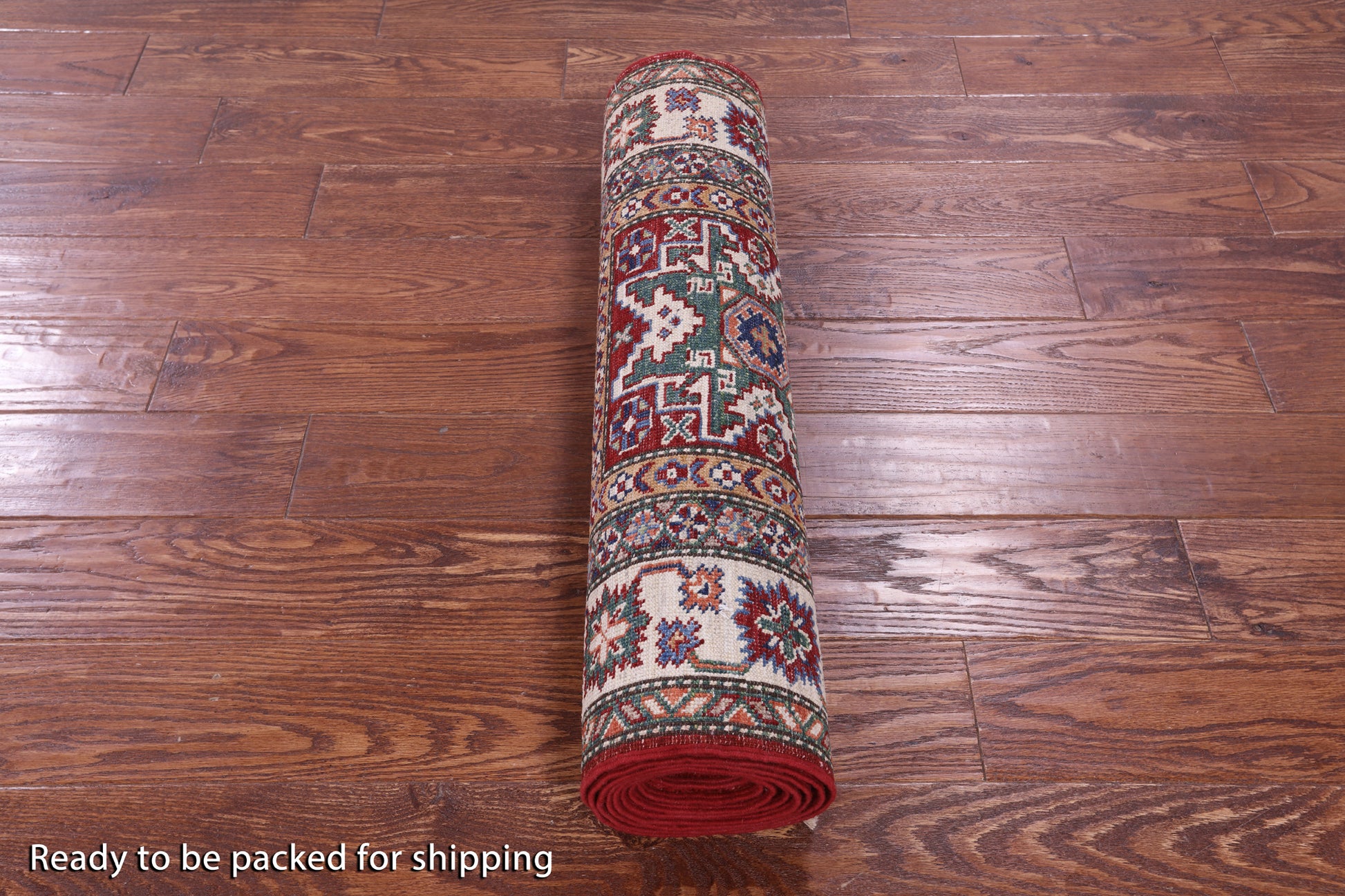 Red Super Kazak Hand Knotted Wool Runner Rug - 2' 7" X 10' 2" - Golden Nile