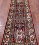 Red Super Kazak Hand Knotted Wool Runner Rug - 2' 7" X 10' 2" - Golden Nile