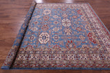 Blue Super Kazak Hand Knotted Wool Rug - 8' 2" X 10' 0" - Golden Nile