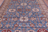 Blue Super Kazak Hand Knotted Wool Rug - 8' 2" X 10' 0" - Golden Nile