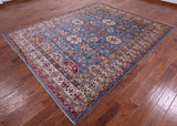 Blue Super Kazak Hand Knotted Wool Rug - 8' 2" X 10' 0" - Golden Nile