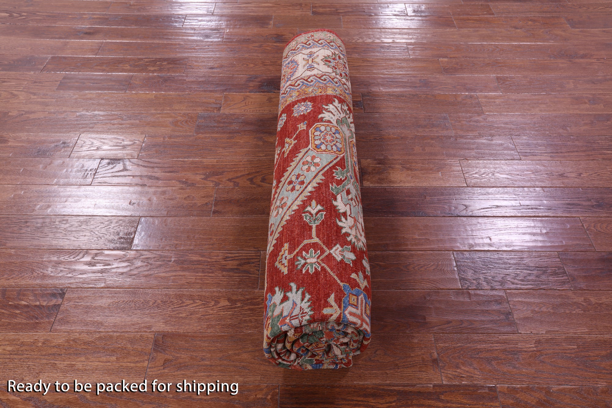 Red Super Kazak Hand Knotted Wool Rug - 8' 4" X 10' 0" - Golden Nile