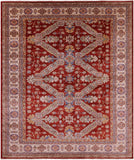 Red Super Kazak Hand Knotted Wool Rug - 8' 4" X 10' 0" - Golden Nile