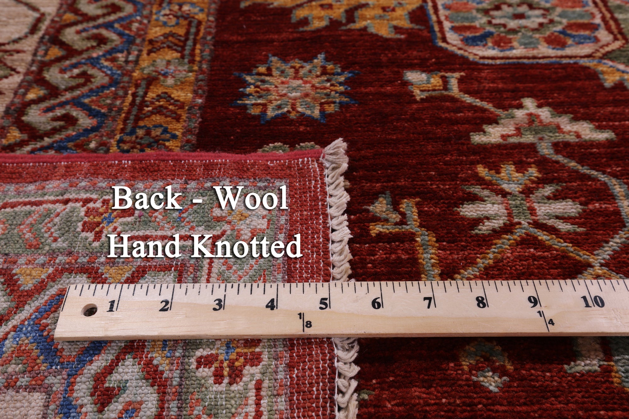Red Super Kazak Hand Knotted Wool Rug - 8' 4" X 10' 0" - Golden Nile