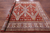 Red Super Kazak Hand Knotted Wool Rug - 8' 4" X 10' 0" - Golden Nile
