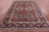 Red Super Kazak Handmade Wool Rug - 8' 0" X 10' 8" - Golden Nile