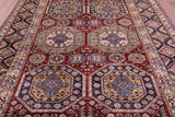 Red Super Kazak Handmade Wool Rug - 8' 0" X 10' 8" - Golden Nile