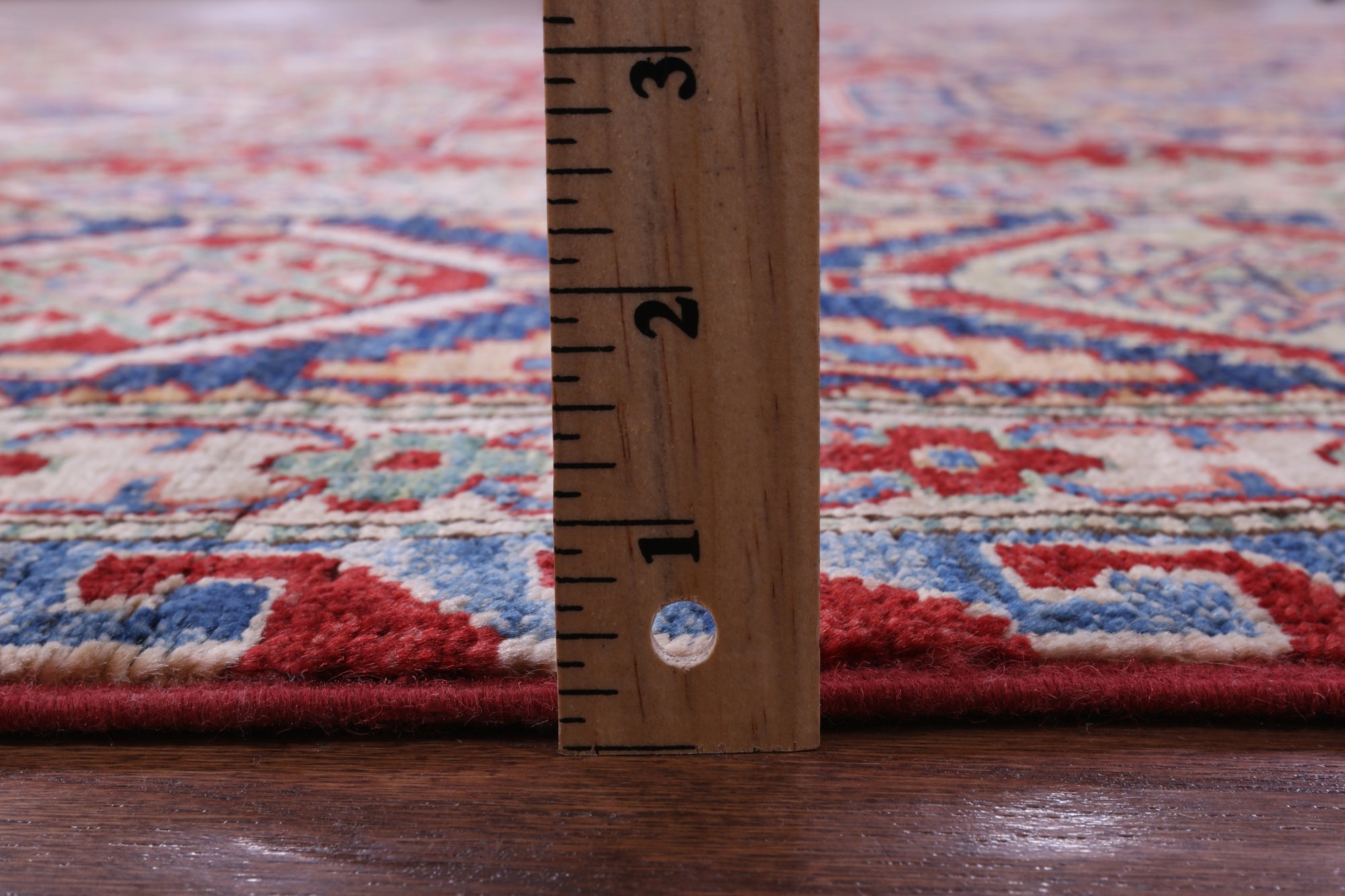 Red Super Kazak Handmade Wool Rug - 8' 0" X 10' 8" - Golden Nile