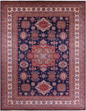 Blue Super Kazak Hand Knotted Wool Rug - 12' 2" X 15' 10" - Golden Nile