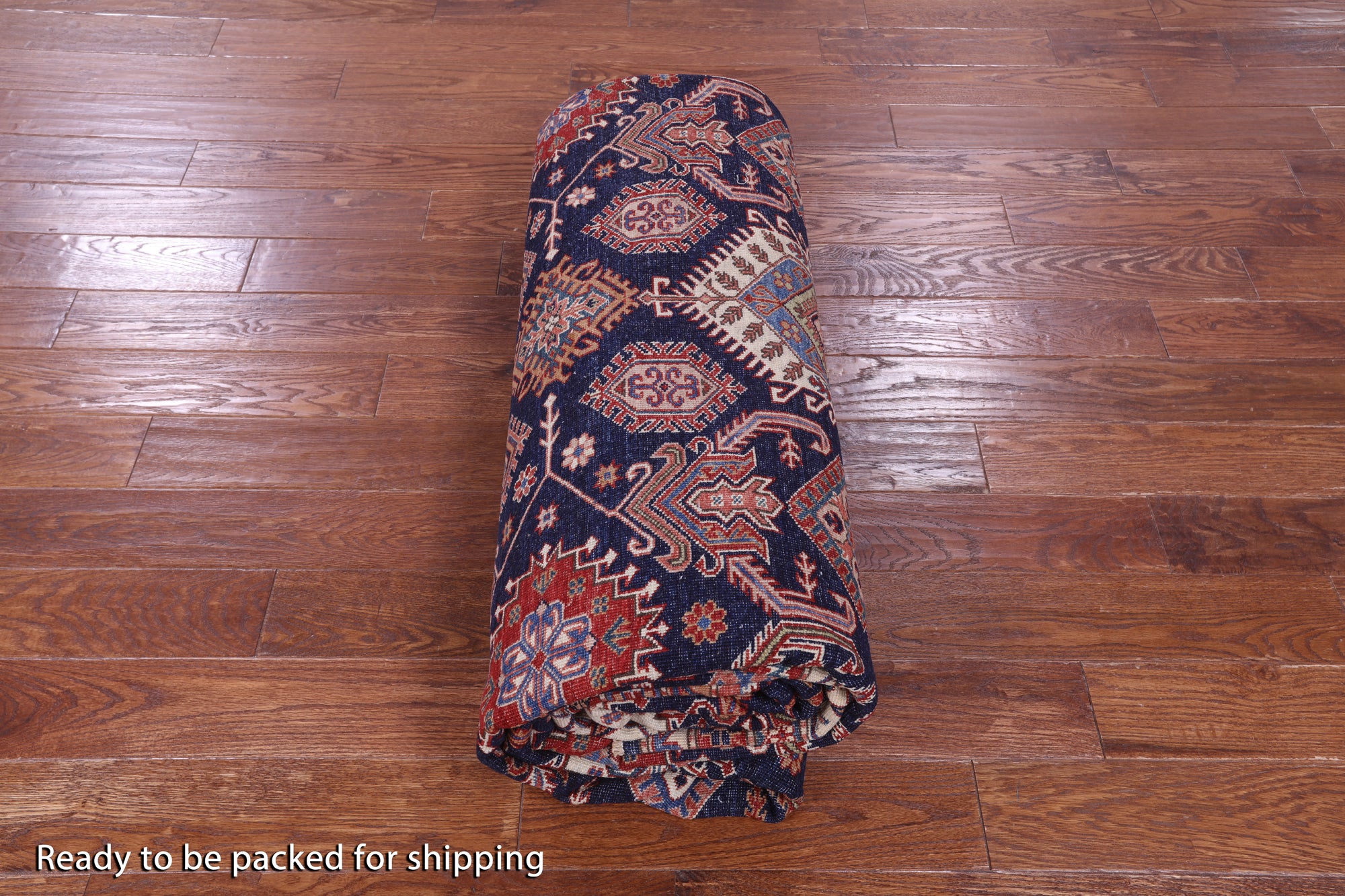 Blue Super Kazak Hand Knotted Wool Rug - 10' 0" X 13' 10" - Golden Nile
