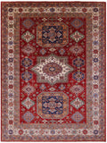 Red Super Kazak Hand Knotted Wool Rug - 9' 9" X 13' 2" - Golden Nile
