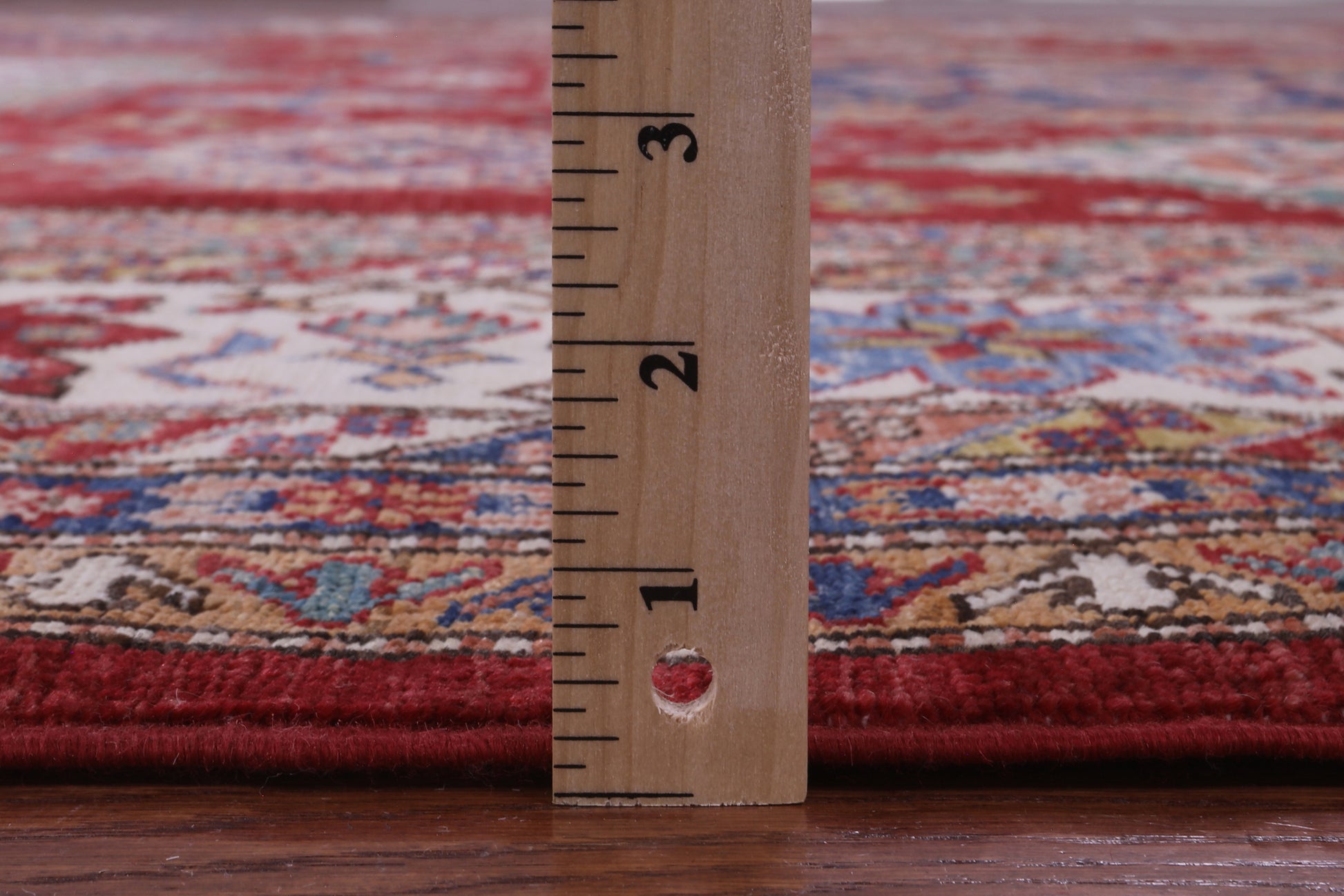 Red Super Kazak Hand Knotted Wool Rug - 9' 9" X 13' 2" - Golden Nile