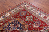 Red Super Kazak Hand Knotted Wool Rug - 9' 9" X 13' 2" - Golden Nile