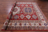 Red Super Kazak Hand Knotted Wool Rug - 9' 9" X 13' 2" - Golden Nile