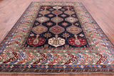 Blue Super Kazak Hand Knotted Wool Rug - 9' 0" X 12' 0" - Golden Nile
